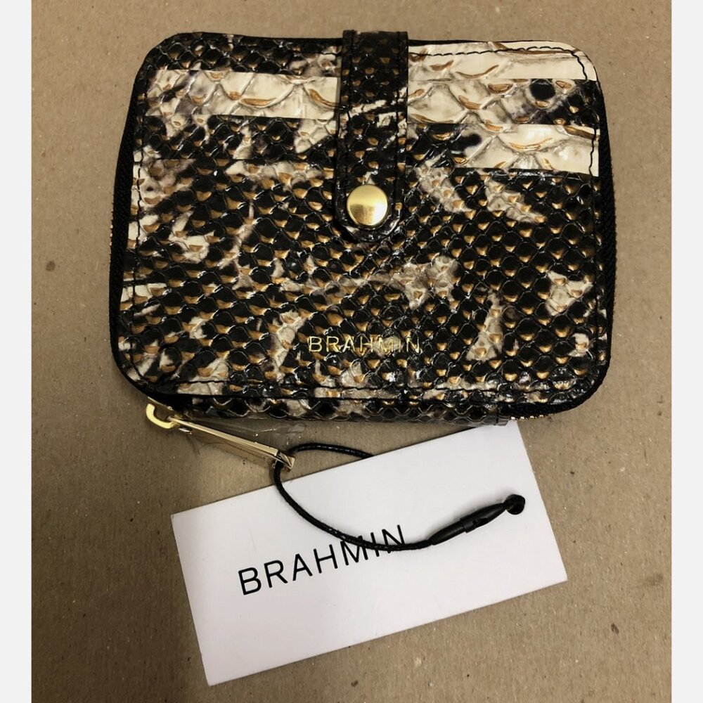 Brahmin Travel Wallet Zip Around Espresso Mist